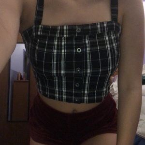black and white stripped crop top